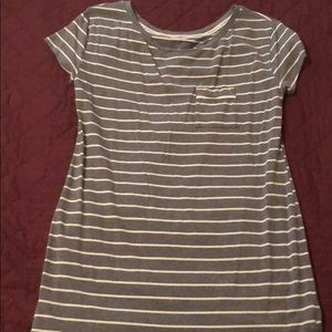 Grey and white T-shirt dress